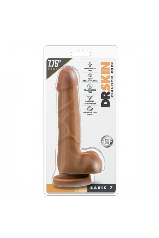 Фаллоимитатор-мулат Realistic Cock Basic 7 - 19,7 см.