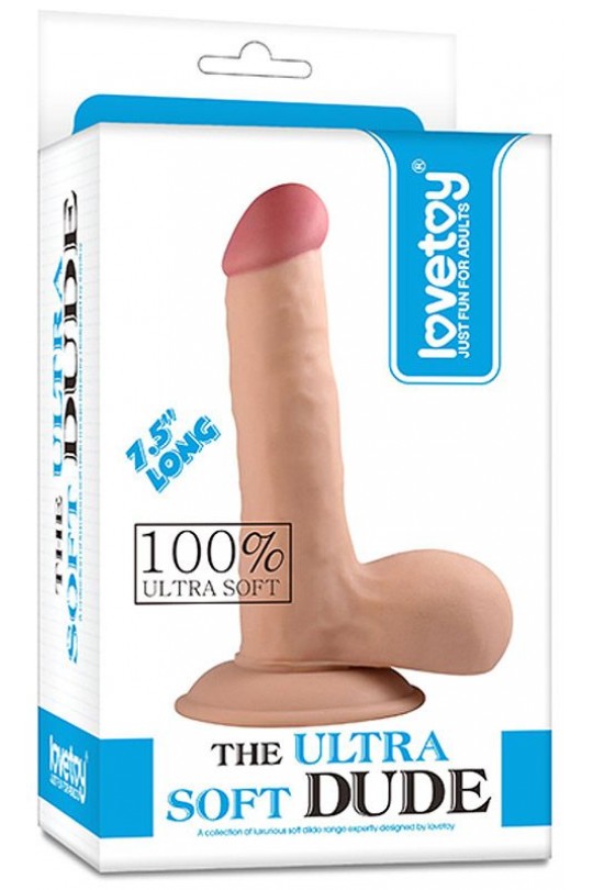Телесный фаллоимитатор 7.5  The Ultra Soft Dude - 18 см.