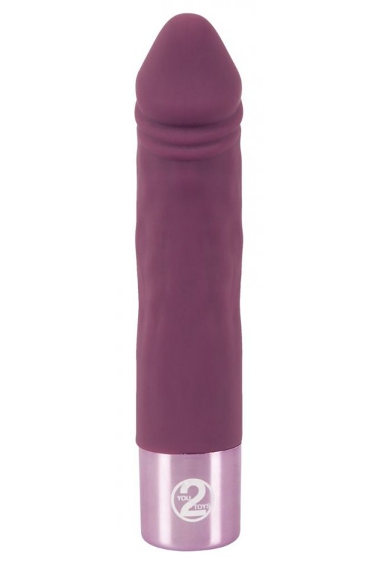 Фиолетовый вибратор-реалистик Realistic Vibe - 14,3 см.