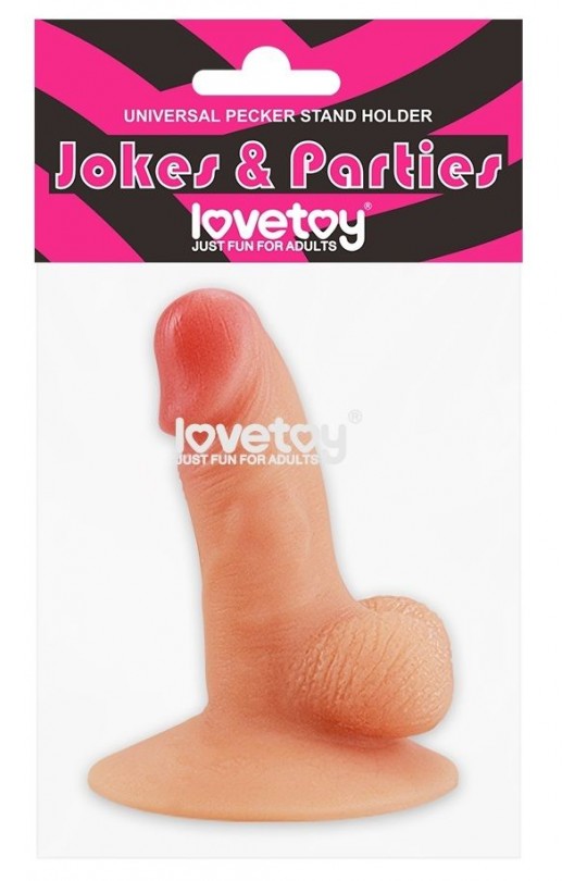 Телесный пенис-сувенир Universal Pecker Stand Holder