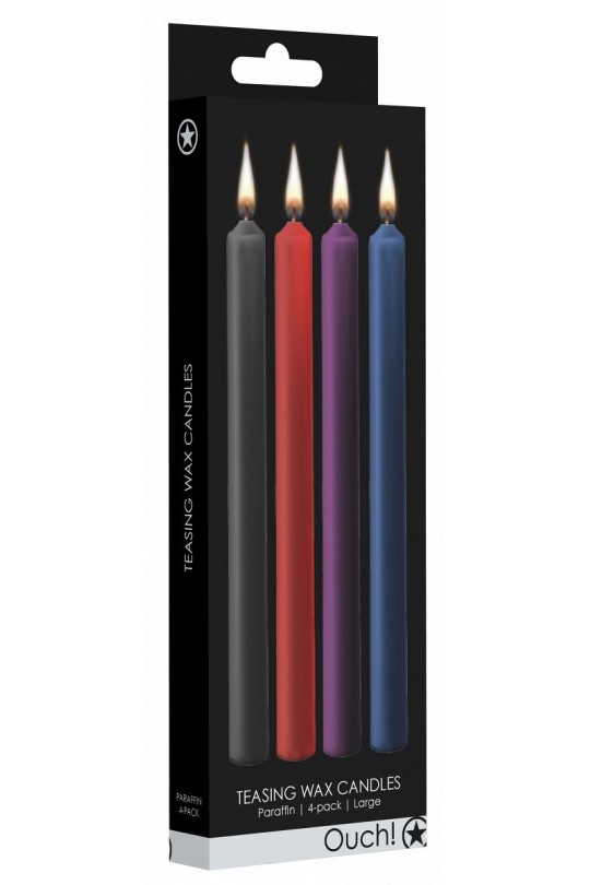 Набор из 4 разноцветных восковых свечей Teasing Wax Candles Large