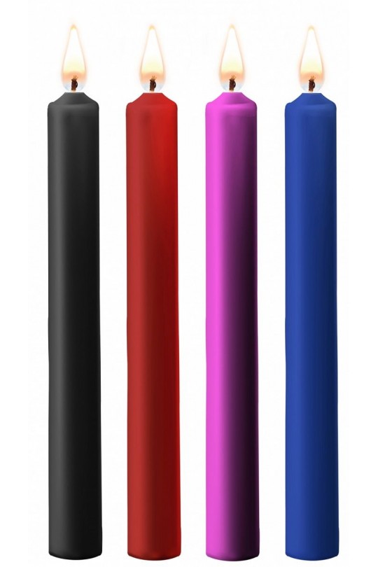 Набор из 4 разноцветных восковых свечей Teasing Wax Candles Large