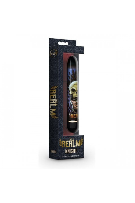Синий классический вибратор Knight - 17,7 см.