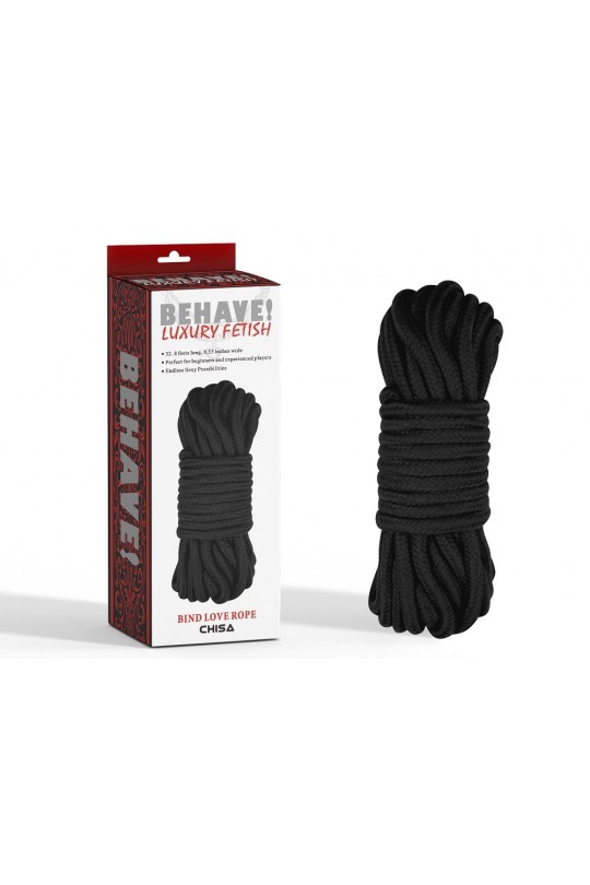 Черная веревка для шибари Bind Love Rope - 10 м.