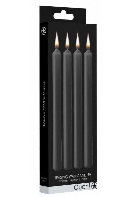 Набор из 4 черных восковых свечей Teasing Wax Candles Large