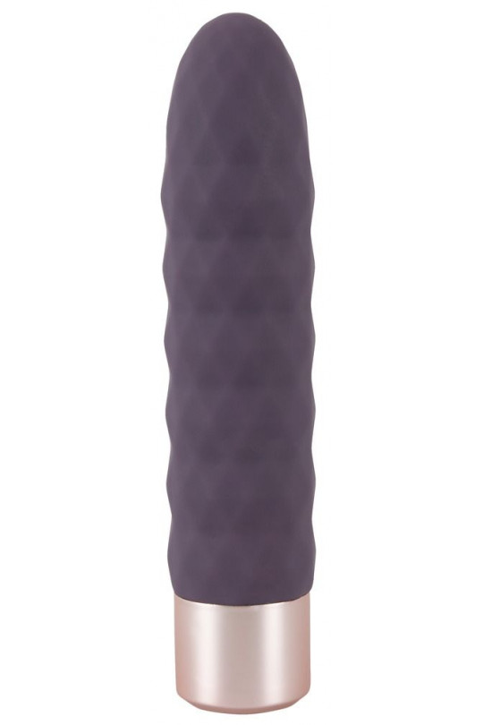 Фиолетовый мини-вибратор Elegant Diamond Vibe - 15 см.