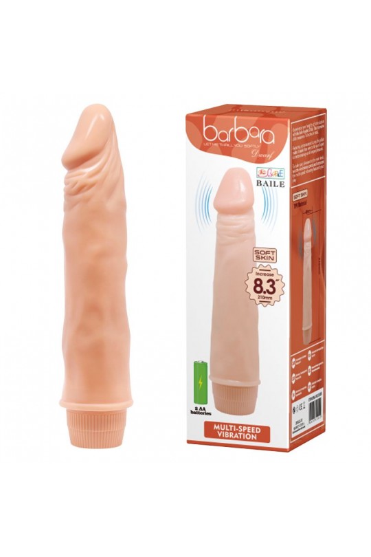 Телесный вибратор-реалистик Barbara - 21,5 см.